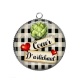 Pendentif Cabochon Argent - coeur d'artichaut