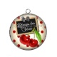 Pendentif Cabochon Argent - le temps des cerises