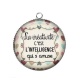 Pendentif Cabochon Argent - la créativité c'est l'intelligence qui s'amuse