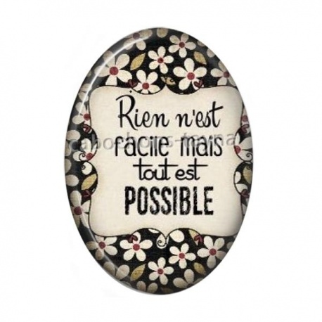 Cabochon Résine Ovale - rien n'est facile tout est possible