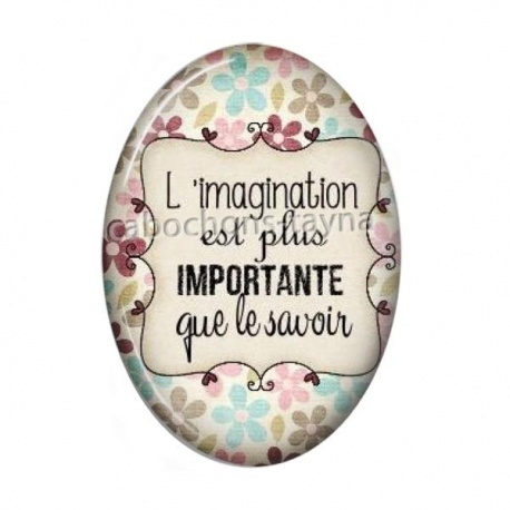 Cabochon Résine Ovale - l'imagination est plus importante que le savoir
