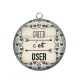 Pendentif Cabochon Argent - créer c'est oser