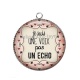 Pendentif Cabochon Argent - je suis une voix pas un écho