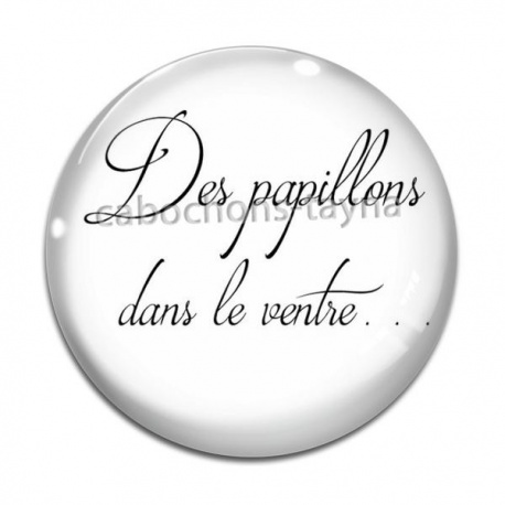 Cabochon Verre - des papillons dans le ventre
