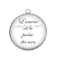 Pendentif Cabochon Argent - l'amour est la poésie des sens