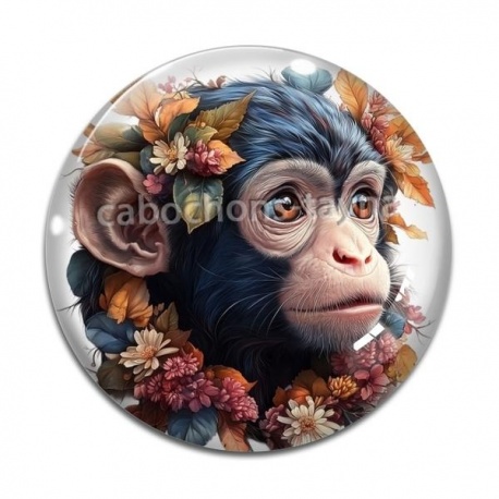 Cabochon Verre - singe