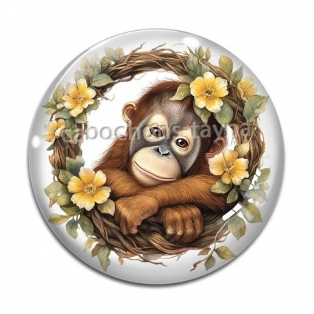 Cabochon Verre - singe