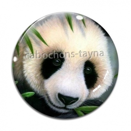 Cabochon Verre - panda