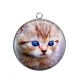 Pendentif Cabochon Argent - chat