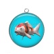 Pendentif Cabochon Argent - poisson