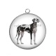 Pendentif Cabochon Argent - chien