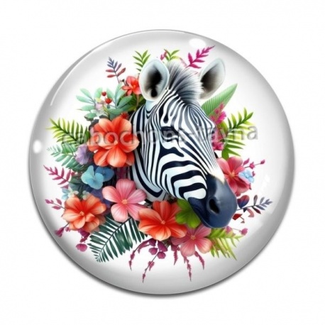 Cabochon Verre - zèbre