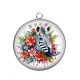 Pendentif Cabochon Argent - zèbre