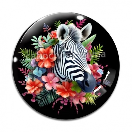 Cabochon Verre - zèbre