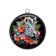Pendentif Cabochon Argent - zèbre