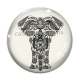 Cabochon Verre - éléphant