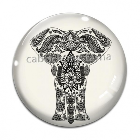 Cabochon Verre - éléphant