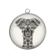 Pendentif Cabochon Argent - éléphant