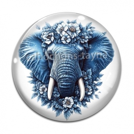 Cabochon Verre - éléphant