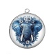Pendentif Cabochon Argent - éléphant