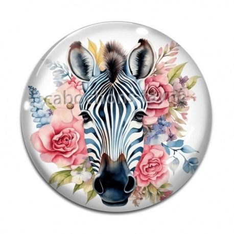 Cabochon Verre - zèbre
