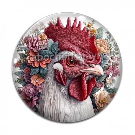 Cabochon Verre - poule