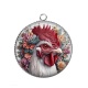 Pendentif Cabochon Argent - poule
