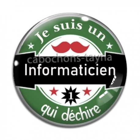 Cabochon Verre - informaticien qui déchire