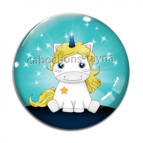 Cabochon Verre - licorne