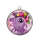 Pendentif Cabochon Argent - licorne