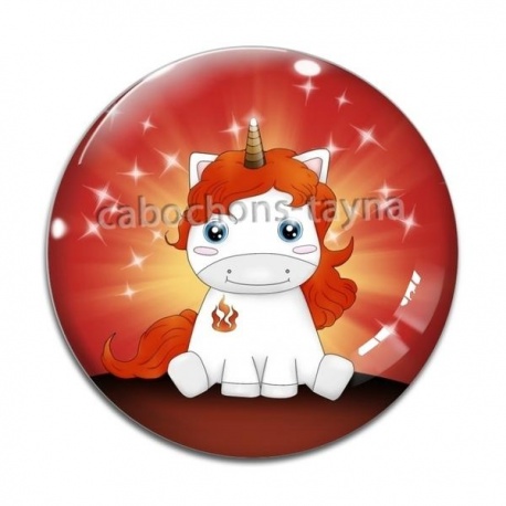 Cabochon Verre - licorne