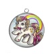 Pendentif Cabochon Argent - licorne