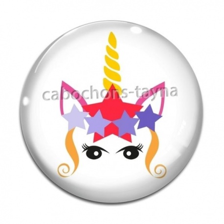 Cabochon Verre - licorne