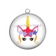 Pendentif Cabochon Argent - licorne