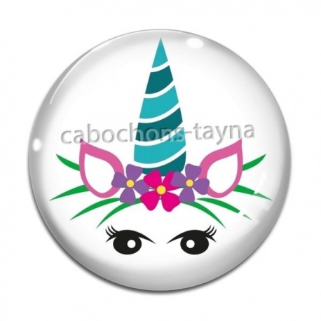 Cabochon Verre - licorne