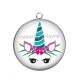Pendentif Cabochon Argent - licorne