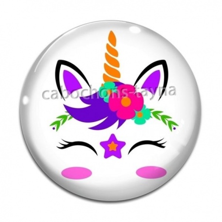 Cabochon Verre - licorne
