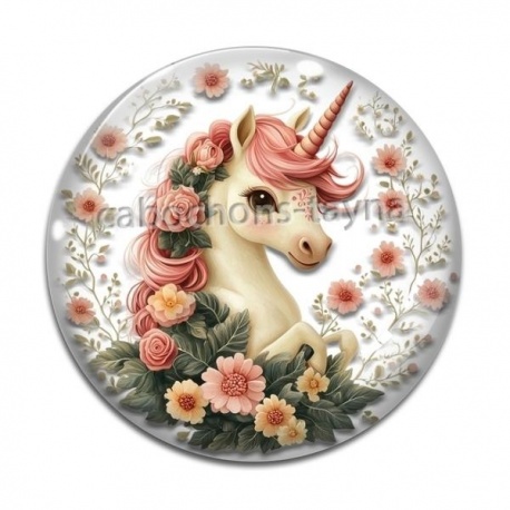 Cabochon Verre - licorne
