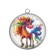 Pendentif Cabochon Argent - licorne