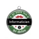 Pendentif Cabochon Argent - informaticien qui déchire