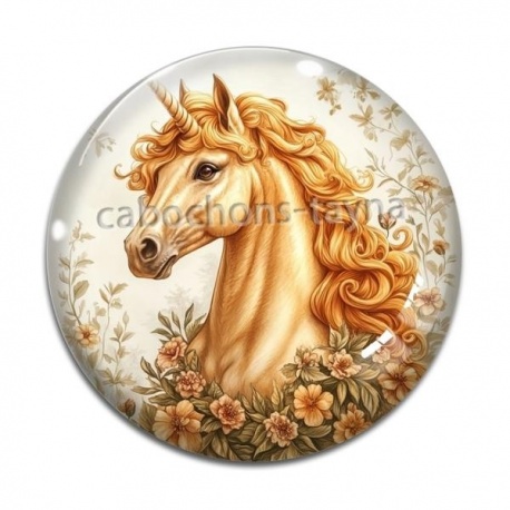 Cabochon Verre - licorne