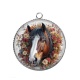 Pendentif Cabochon Argent - cheval