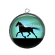 Pendentif Cabochon Argent - cheval