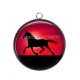 Pendentif Cabochon Argent - cheval