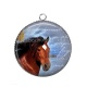 Pendentif Cabochon Argent - cheval