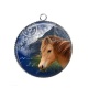 Pendentif Cabochon Argent - cheval