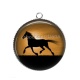 Pendentif Cabochon Argent - cheval