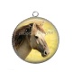 Pendentif Cabochon Argent - cheval