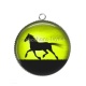 Pendentif Cabochon Argent - cheval