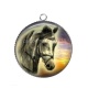 Pendentif Cabochon Argent - cheval